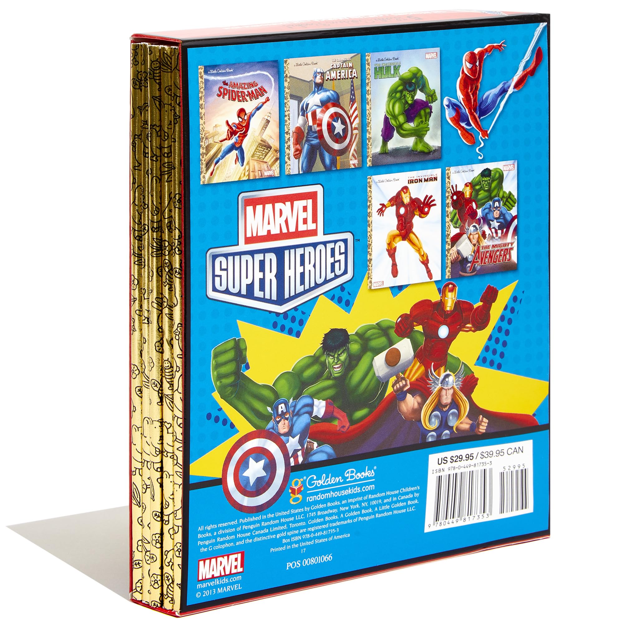 Marvel Super Heroes Little Golden Book Library: 5-Book Boxed Set: Spider-Man, Hulk, Iron Man, Captain America, The Avengers Marvel Super Heroes Little Golden Book Library: 5-Book Boxed Set: Spider-Man, Hulk, Iron Man, Captain America, The Avengers Hardcover