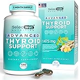SelecWell Advanced Thyroid Support, 2 Month Supply – Supports Energy, Focus & Hormone Balance – with Iodine, Selenium, Ashwagandha & L-Tyrosine (Vegetarian, Non-GMO)