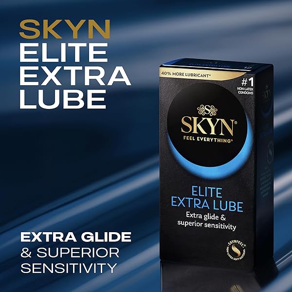 SKYN ELITE EXTRA LUBE CONDOMS – 36 COUNT – ULTRA-THIN, LUBRICATED LATEX-FREE CONDOMS WITH EXTRA-SILKY LUBRICANT