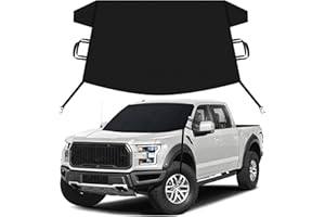 EcoNour Windshield Snow Cover | Heavy-Duty 600D Oxford Fabric | Waterproof Winter Car Windshield Cover for Pickup Trucks, SUVs & Vans | Essential Car Winter Accessories | X-Large (74"x43")