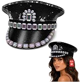 Nicky Bigs Novelties Morph Adult Sequin Captain Rhinestone Hat Festival Disco Halloween Costume Accessory