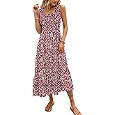 AUSELILY Women's Sleeveless Maxi Dress Summer Sundress Smocked Empire Waist Crew Neck Sun Dresses 2026 New
