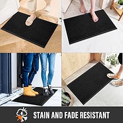 HIYARD Durable Front Door Mat, Absorbent Muddy Dirt