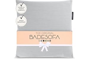 BADESOFA® Luxury Bath Pillow M | Lusciously Soft & Comfortable Tub Pillow for Bathtub | Washable & Quick-Drying Bath Back Pillow | Non-Slip Full Body Tub Pillow | Luxury Spa Cushion in Grey