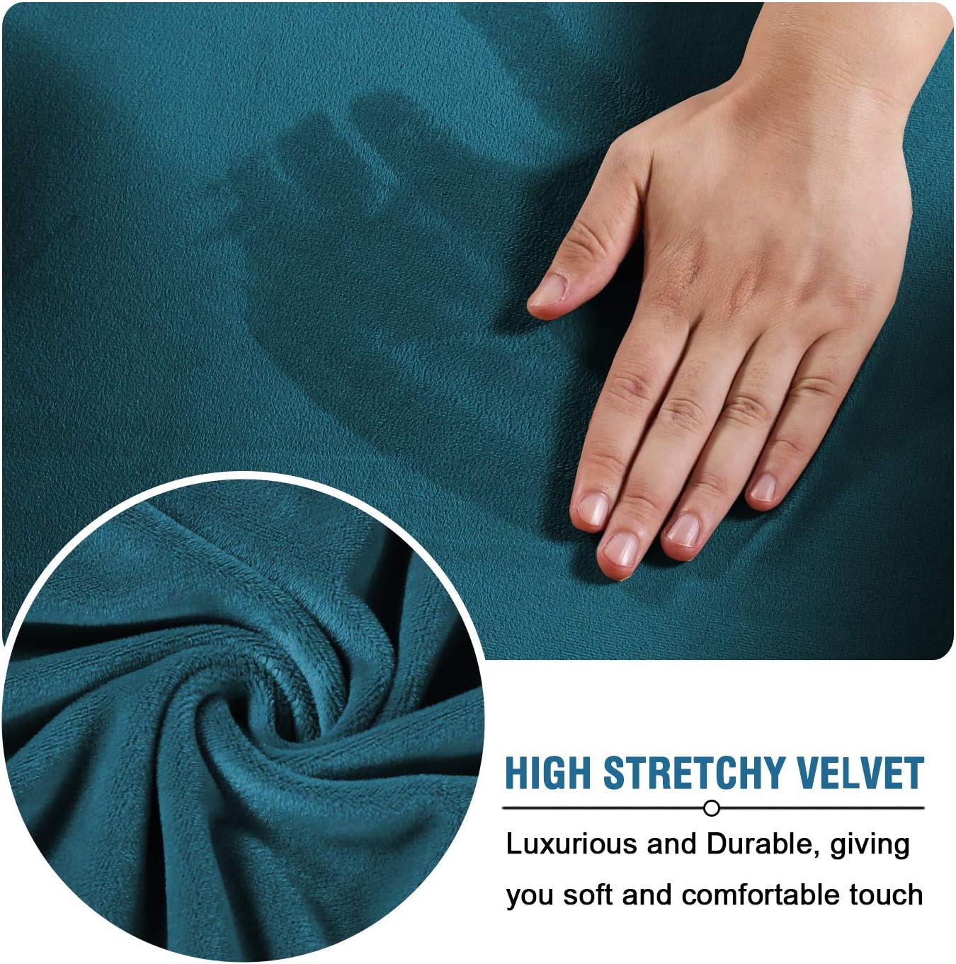 H.VERSAILTEX Modern Velvet Plush 4 Piece High Stretch Sofa Slipcover Strap Sofa Cover Furniture Protector Form Fit Luxury Thick Velvet Sofa Cover for 3 Cushion Couch, Machine Washable(Sofa,Gray): Home & Kitchen
