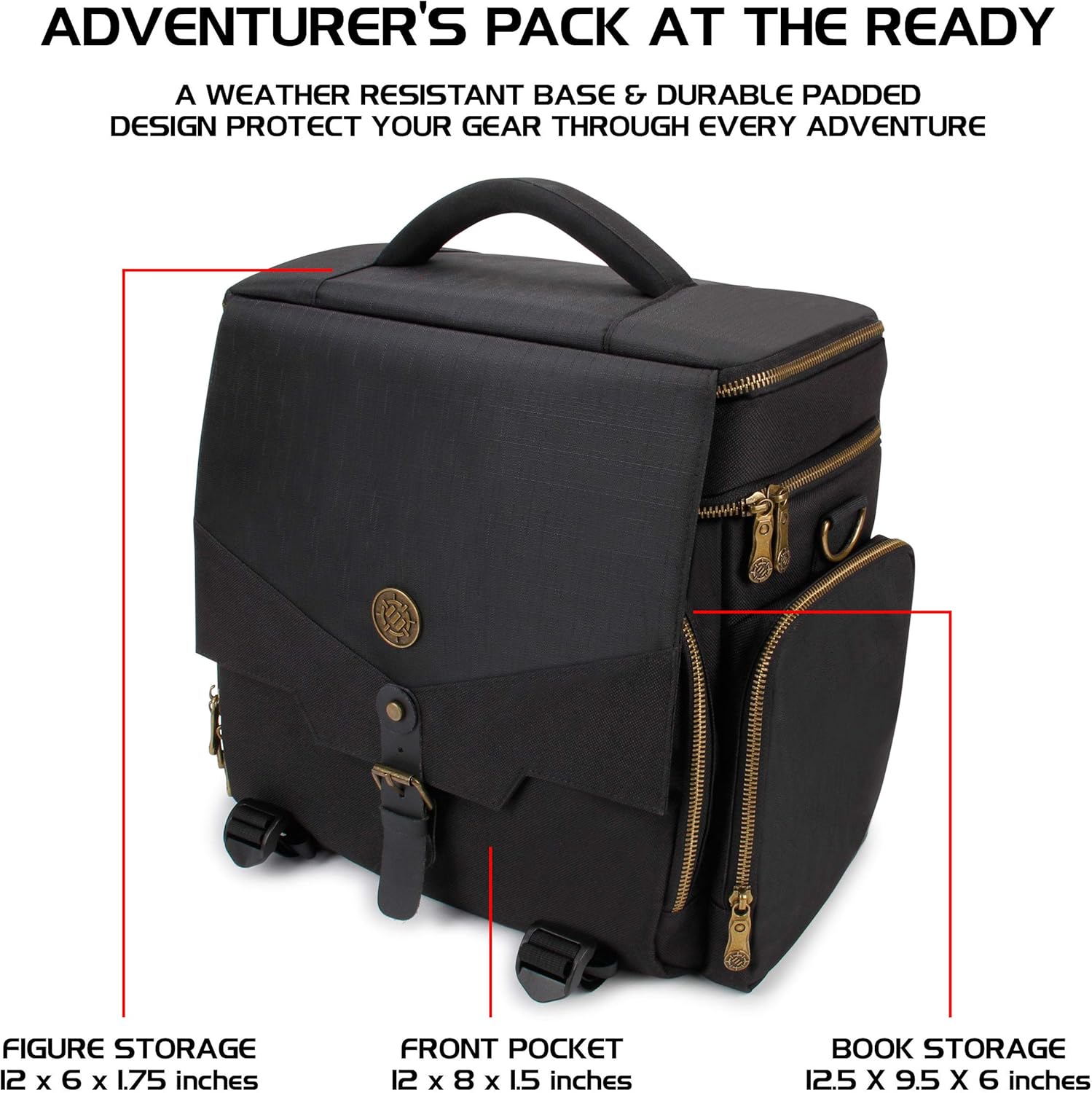 ENHANCE Tabletop DND Bag, RPG Adventurer's Dungeons and Dragons Accessories Bag with Miniatures Storage, Mat Holder - Image 3