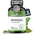 Pure Moringa Capsules for Women & Men | 120 Count Green Antioxidant Natural Superfood | Maringa Oleifera Supplement | Supports Immune, Skin, Bone & Gut Health