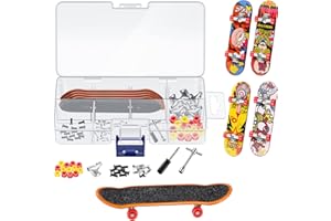 CHARNIOL 5 Packs DIY Mini Finger Skateboard Fingerboard Kit with Box and Replacement Accessories for Teens Adults Fingertip Movement Novelty Toys