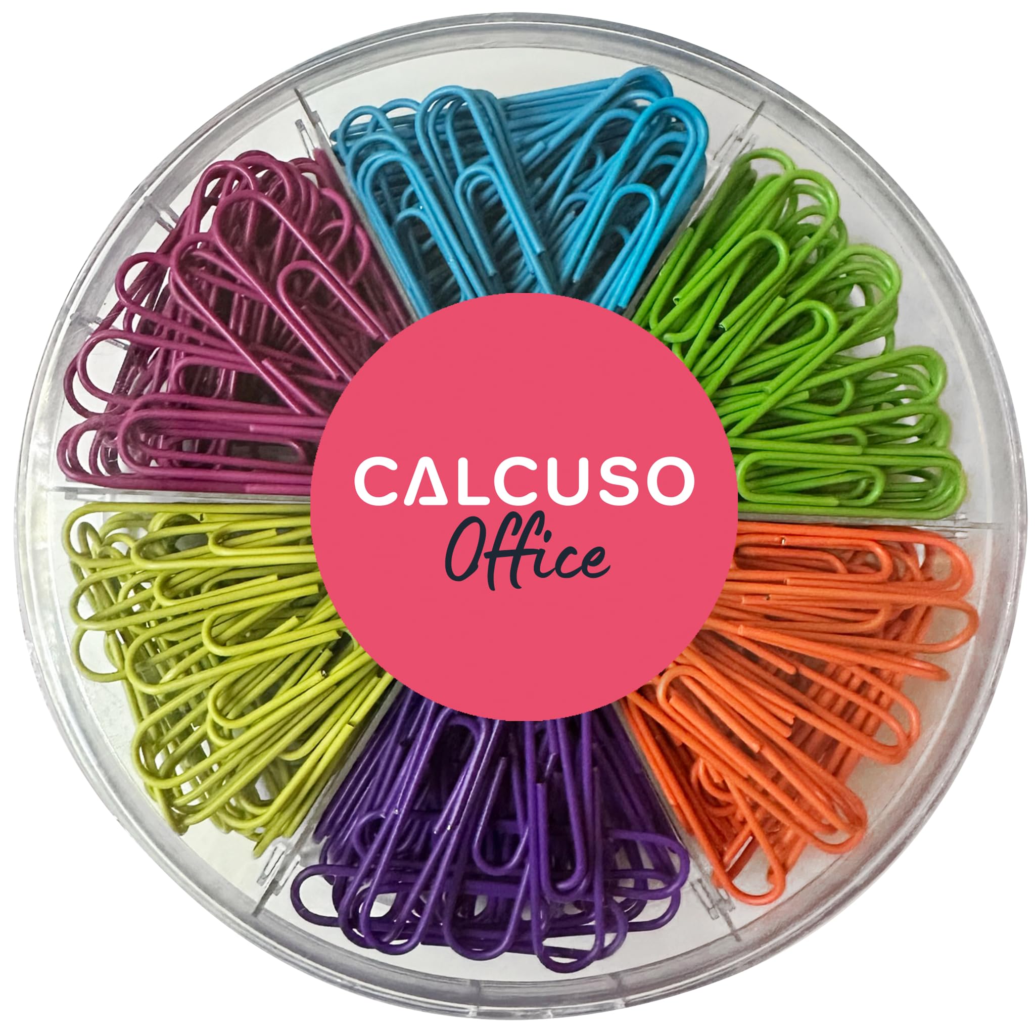 CALCUSO large paper clips: Large, assorted colored, resilient paper clips for school/office supplies, 480 pieces, 6 colors, 80 pieces each