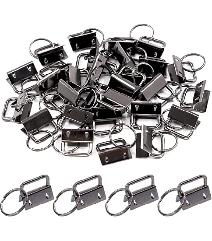 Swpeet 20-Piece Silver Key Fob Hardware Set - 1" (25mm) With Split Rings For DIY Bag Straps & Wristlets - View #7