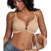 DEANGELMON Front Closure Bras for Women Racerback Bra No Underwire Seamless Push Up T-Shirts Bras Supportive Womens Bralettes