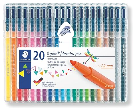 Staedtler triplus color, 323 SB20 Filzstifte, Set mit 20 brillanten Farben, hohe Qualität - kindgerecht DIN EN-71, stabile, e