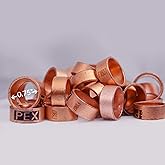 D.N 50 Pieces Heavy Duty 3/4" Crimp Rings, Copper Crimp Clamp Ring 3/4 Inch Plumbing PEX Fittings, Tubing, Pipe Connections (