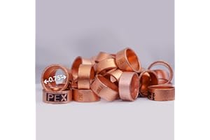 D.N Heavy Duty 3/4" Crimp Rings, Copper Crimp Clamp Ring 3/4 Inch Plumbing PEX Fittings, Tubing, Pipe Connections (Pack of 50