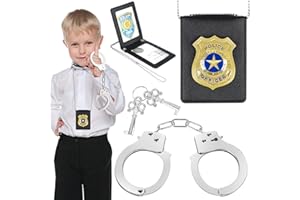 IVENRXIU Police Toys, Kids Policeman Pretend Play Toys with Police Badge and Metal Handcuff for Kids Boys and Girls, Detective Cop Spy FBI Agent Cosplay Accessories, Party Birthday Halloween Christmas Gifts