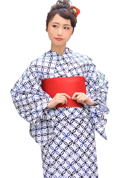 Amazon 浴衣 女 セット レディース レトロ 浴衣 帯 下駄 大人 紺