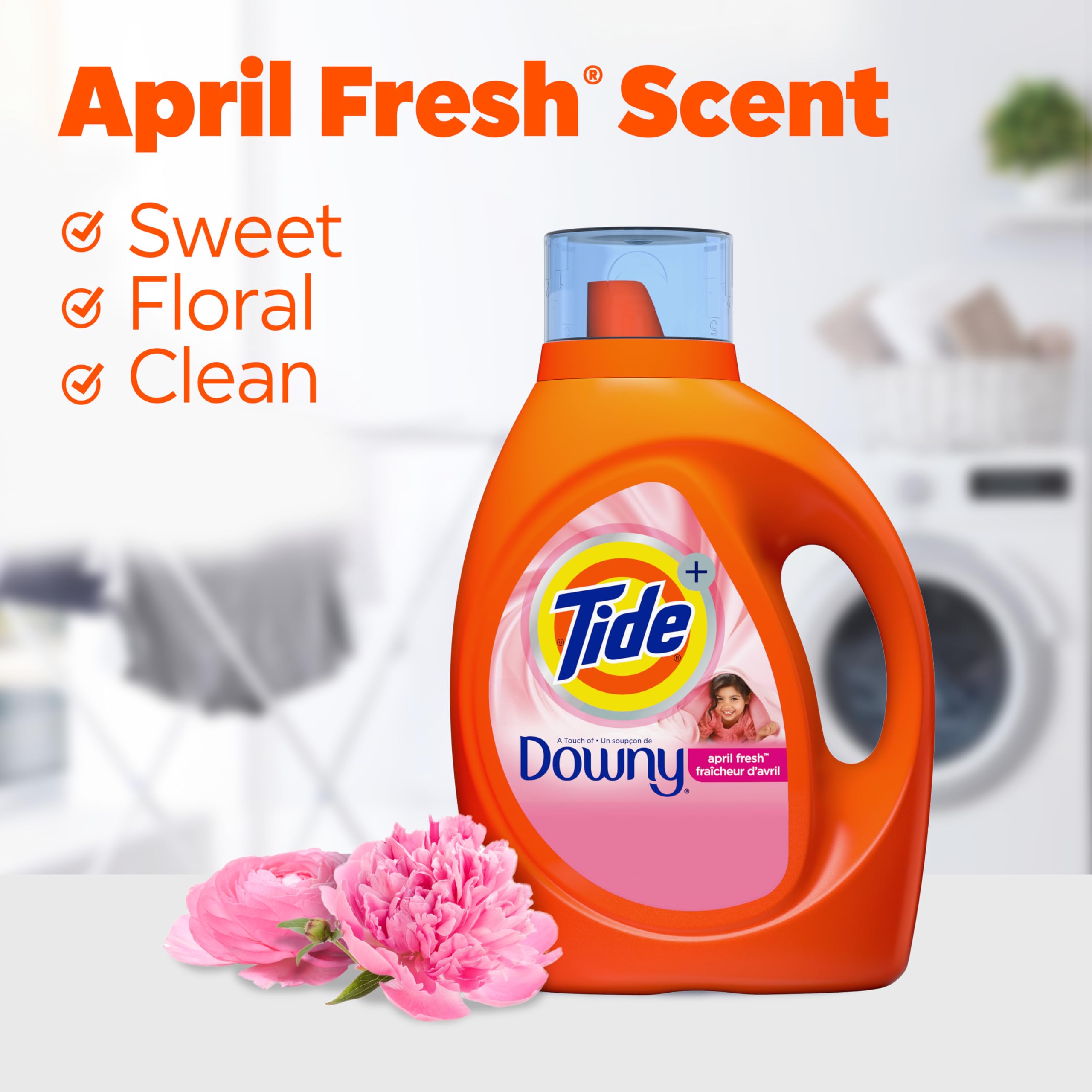 Tide with Downy Liquid Laundry Detergent Soap, High Efficiency (HE), April Fresh Scent, 84 Fl Oz, 59 Loads (Packaging May Vary)