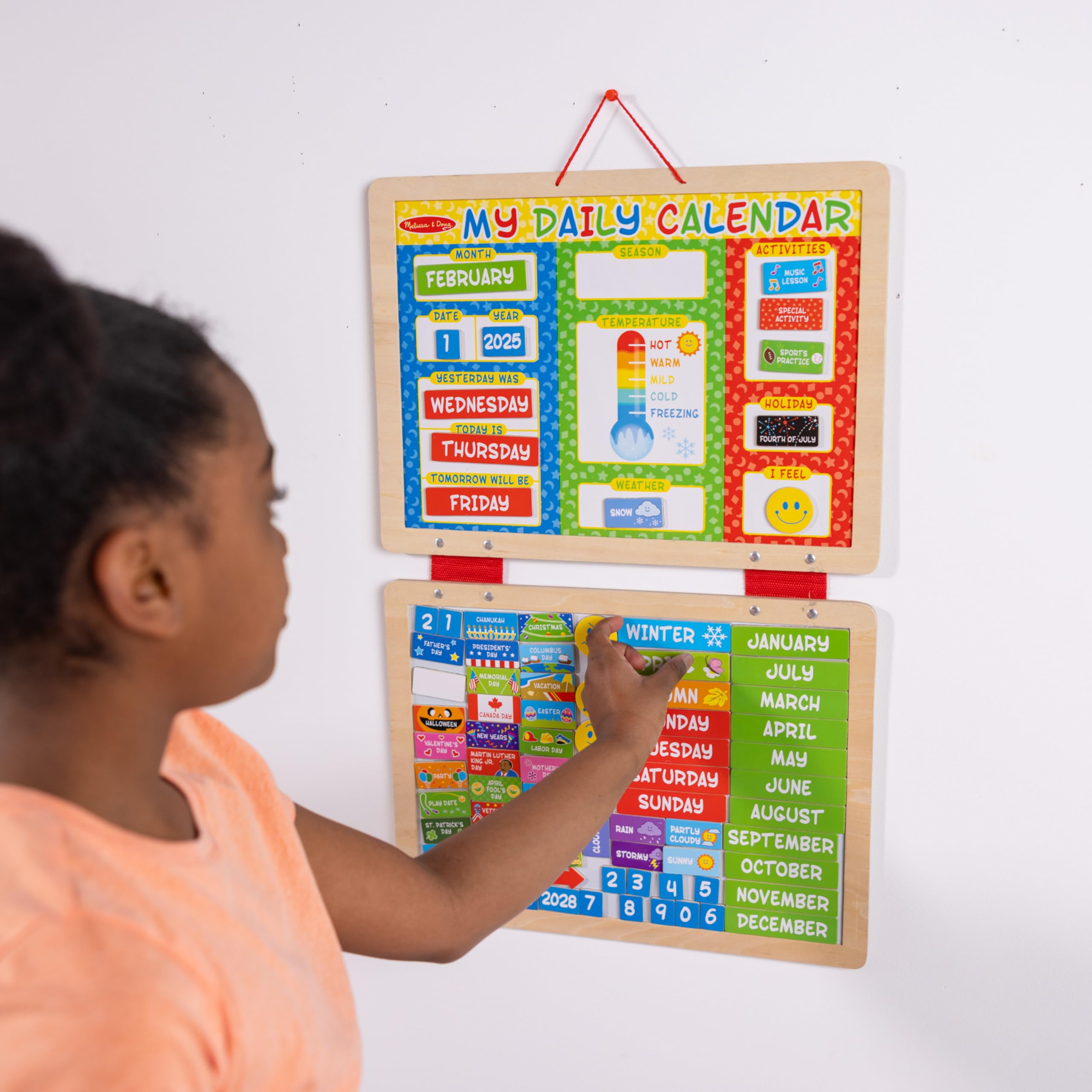 Melissa & Doug My First Daily Magnetic Calendar - Activities Calendar for Kids, Weather and Seasons Calendar for Preschoolers and Kids Ages 3+