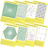 8 Pack Eye Exercise Chart- Visual Muscle Relaxation Chart Eye Fatigue Relief Eye Training Posters Eyes Strain Vision Therapy 3D Visual Stimulation Wall Art for Home School Classroom Office Desk Signs