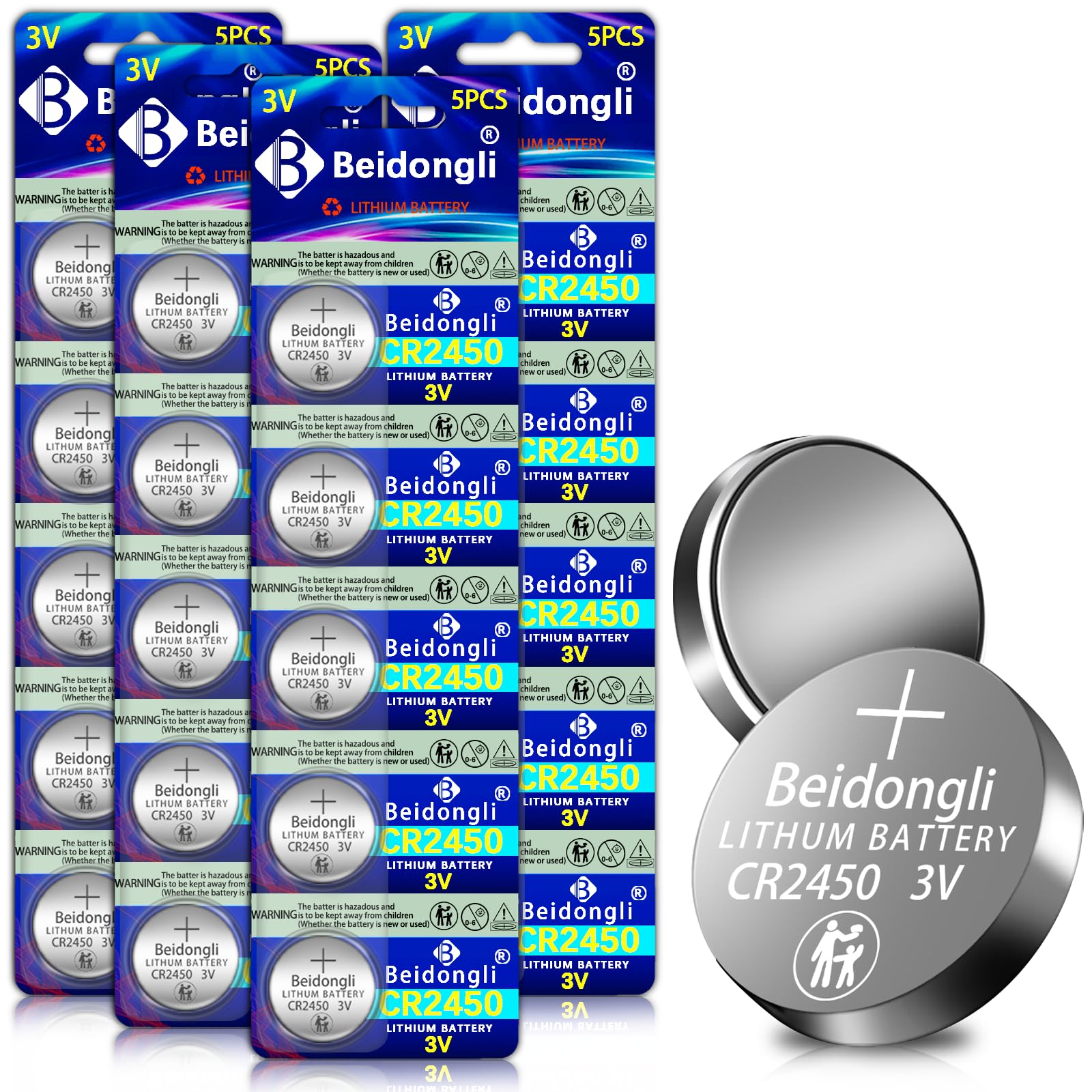 CR2450 Battery 3V CR2450 Lithium Batteries (20 Count)