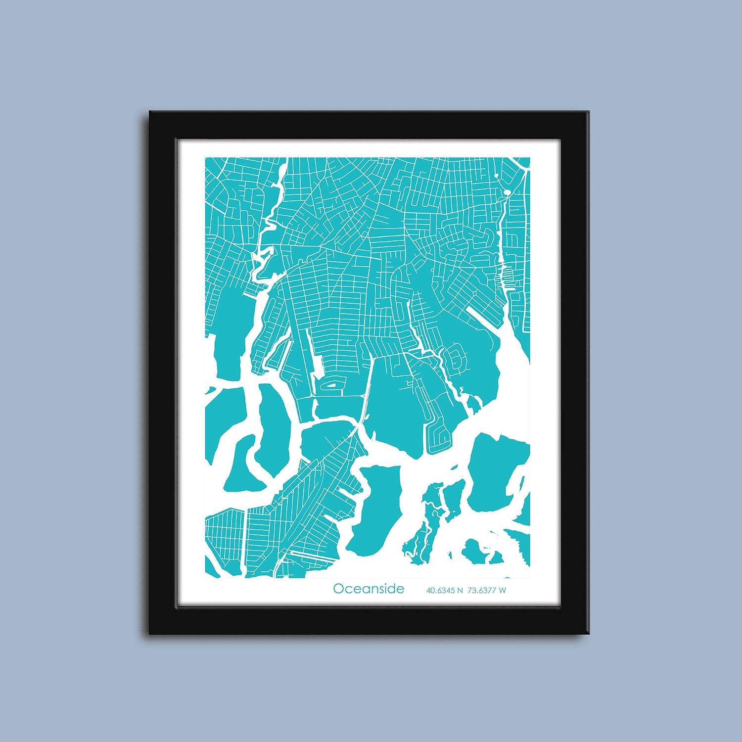 Oceanside CA city map art, Oceanside map art