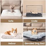EHEYCIGA Fluffy Small Dog Crate Bed Calming Anti Anxiety 60x45x7.5cm Brown view 7