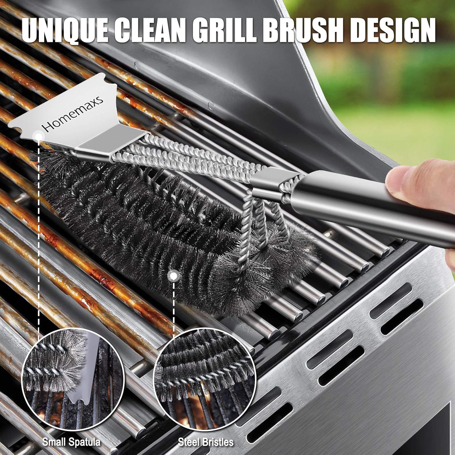 Homemaxs 25PCS Grilling Accessories, BBQ Grill Tools Set with Case, Barbecue Tools for Men, Extra Thick & Long Stainless Steel, Cleaning Brush, Meat Claw, Kabob, Meat Injector for Camping/Backyard BBQ : Garden & Outdoor