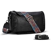 HESHE Crossbody Bag for Women Leather Hobo Purse Trendy Lightweight Boho Shoulder Bag with Two Straps Designer Cross Body Bag