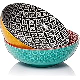 DOWAN Large Serving Bowls, 9.5 Inch Fruit Salad Bowls, Decorative Serving Dishes for Entertaining, 70 OZ Pasta Bowls Set of 2