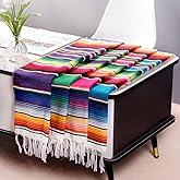 Mexican Table Runner 4 Pack, 14 x 84 in Serape Decor for Cinco de Mayo | woven serape table runners for fiesta parties, Mexican weddings, taco nights, birthdays and festive table decorations