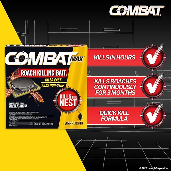 COMBAT MAX LARGE ROACH KILLING BAIT, 8 COUNT (PACK OF 1)