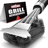 GRILLART Grill Brush and Scraper with Deluxe Handle, Safe Wire Grill Brush BBQ Cleaning Brush Grill Grate Cleaner for Gas Inf