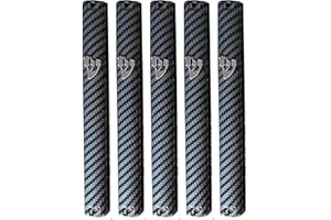 SUPER STAM MEZUZAH CASE Holder (shidell) בית מזוזה Plastic Silver shin Rectangle Shape Waterproof Rubber Cork lot of 5 (Black and Silver (Carbon Fiber), 15 (for 15 cm Scroll))
