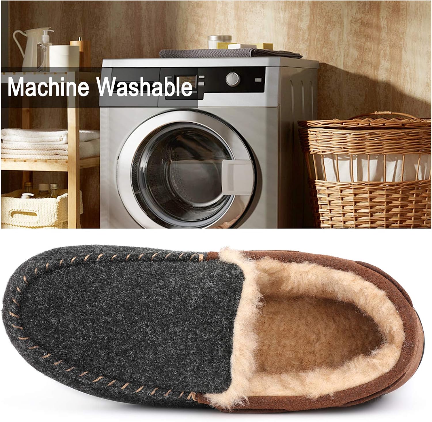  | RockDove Men's Hearthfire Memory Foam Moc Slipper | Slippers