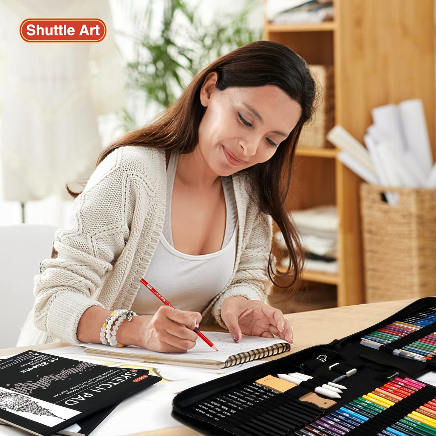 Drawing Kit, Shuttle Art 103 Pack Drawing Pencils Set, Sketching and Drawing Art Set with Colored Pencils, Sketch and Graphite Pencils in Portable Case, Drawing Supplies for Kids, Adults and Artists : Office Products