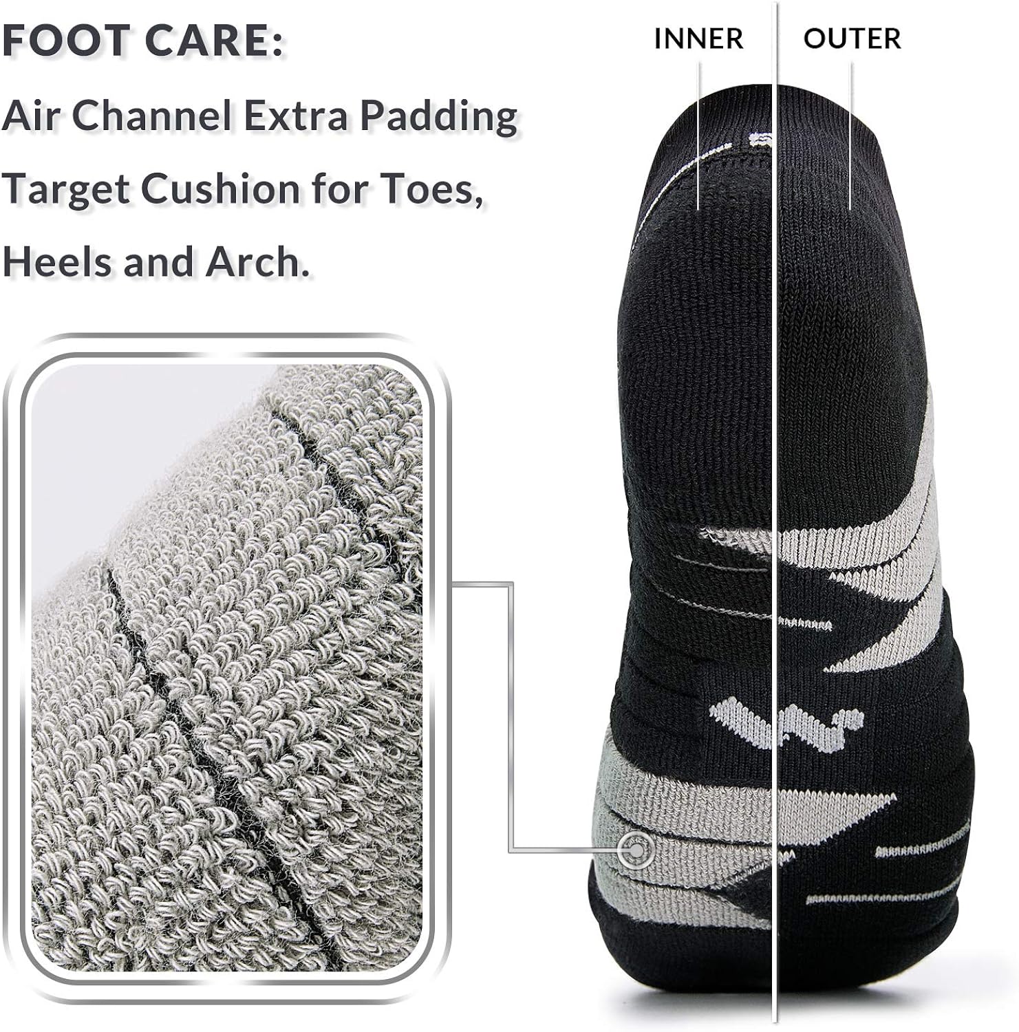 Compression Athletic No Show Running Socks with CoolMax Cushion for Men & Women …: Clothing