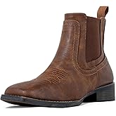 J's.o.l.e Cowboy Boots for Men Western Square Toe Ankle Chelsea Boots