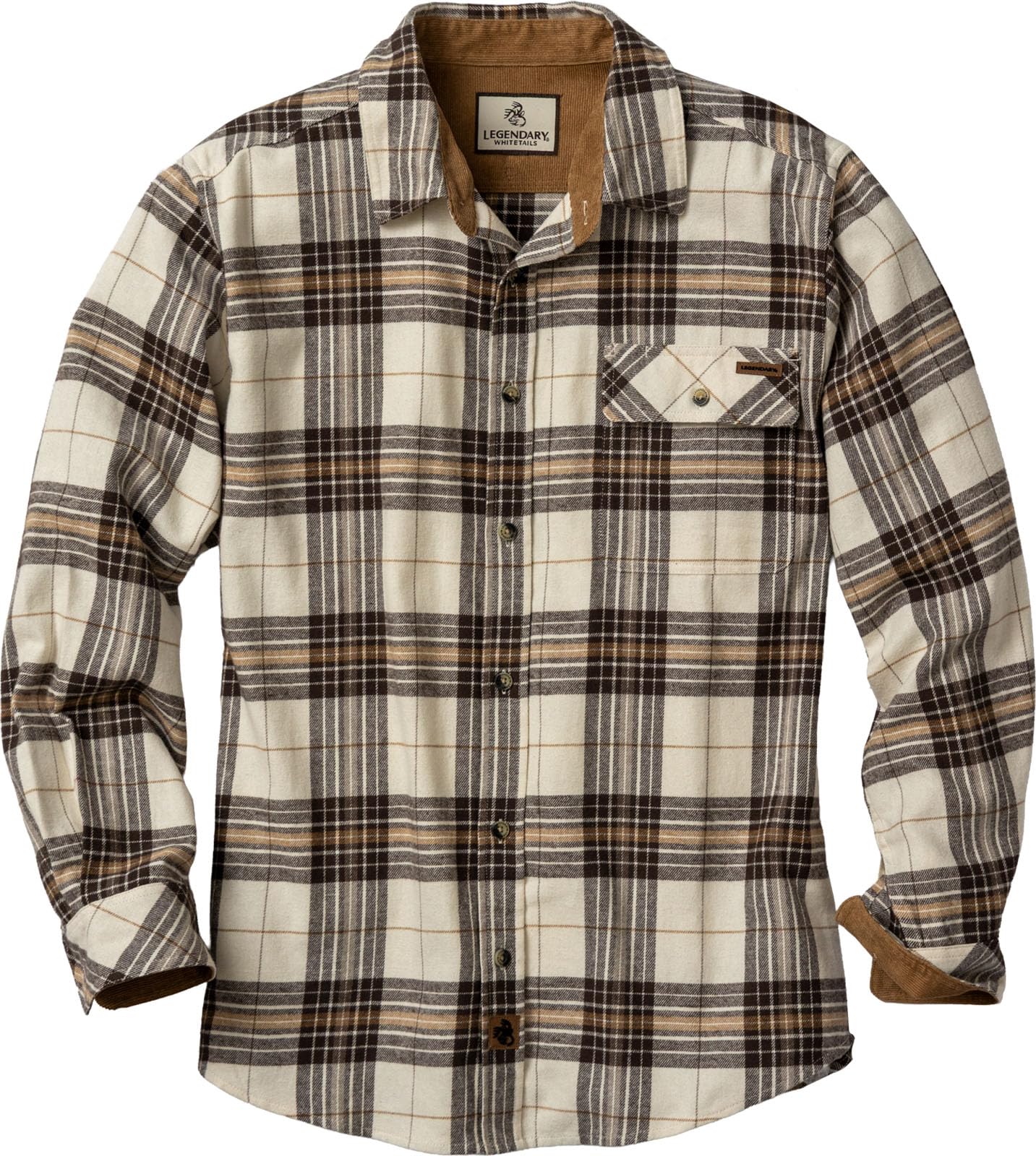Legendary Whitetails Mens Flannel Shirt Long Sleeve Button Down 100% Cotton, Horned Buck Plaid, 3XL Image