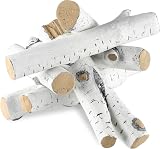 VEVOR 6 Piece White Birch Ceramic Gas Fireplace Logs Realistic Fire Pit view 1