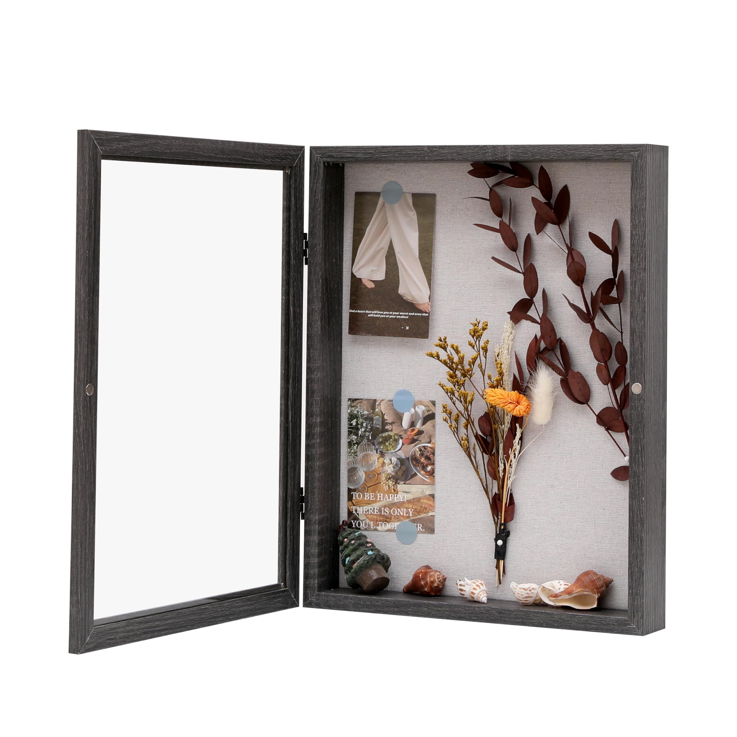 DEMAIKE 8x10 Shadow Box Frame with Linen Back, Wood