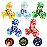 SCIONE 5 Pack LED Light Up Fidget Spinners,Glow in