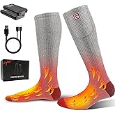 Heated Socks for Men & Women - Rechargeable, Washable, Electric Heated Socks up to 10 Hours with 3 Heating Levels Thermal Foot Warmer for Winter Hunting Skiing Hiking Camping Cycling