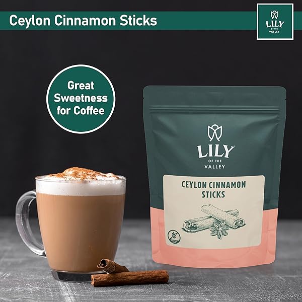 LILY OF THE VALLEY CEYLON CINNAMON POWDER – GROUND CINNAMON IDEAL FOR BAKING & COOKING – EXQUISITE FLAVOR AND AROMA – KETO FRIENDLY – VEGAN & GLUTEN-FREE – PACKED IN RESEALABLE POUCH (16OZ, 453G)
