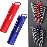 WORKPRO 2-Pack Magnetic Wrench Organizer, 12-Piece Gripper Wrench Holder | Suitable Stubby or Line Wrenches, Fits SAE (1/4" to 15/16") and Metric (6mm to 24mm), Flexible Teeth