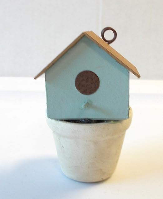 Amazon Com Bday Parties Small Wood Birdhouse Clay Pot Picture