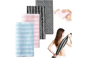 4PCS Exfoliating Shower Towel,Rip-Resistant Exfoliating Washcloth, African Net Sponge Loofah Body Scrub Exfoliator,Long Washc