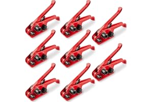 NROBOO Heavy Duty Poly Strapping Tensioner & Cutter Manual Banding Tools, Banding Tensioner Cutter Cord Strapping Machine Windlass for 1/2" - 3/4" Width Polyester Polyproplyn Strap(8 Pack)