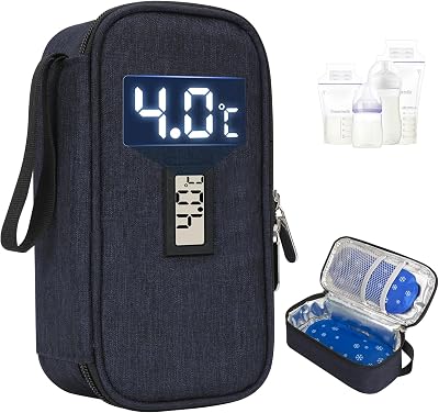 YOUSHARES Breastmilk Cooler Bag with Temperature Display Navy