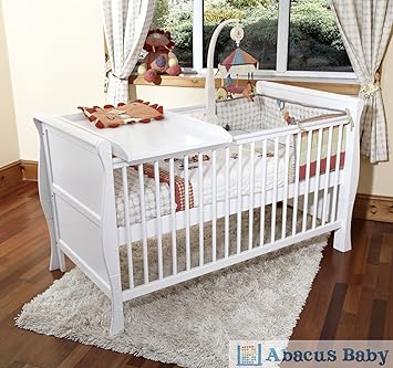 Scarlett Sleigh Cot Bed Jnr Bed Sprung Mattress Cot Top Changer