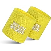 XCLSV SPORTS Wrist Band – Sweat-Wicking Sports Band for Athletes – 100% Terry Cloth Sweat Band – Absorbent Cotton Wristband – Sports Wrist Bands – Double-Stitched Arm Bands – 1 Pair